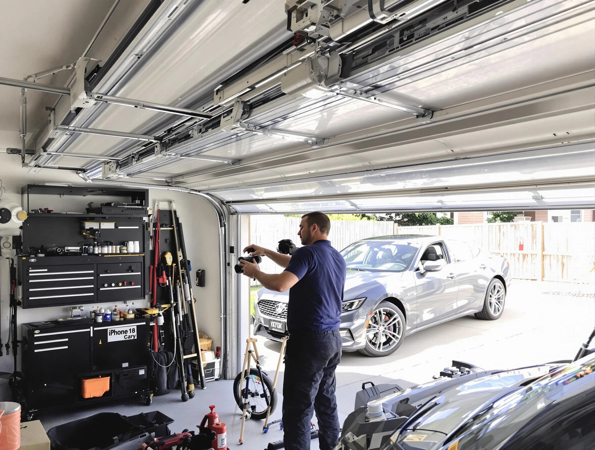 Jupiter Garage Door Repair technician fixing noisy garage door in Jupiter