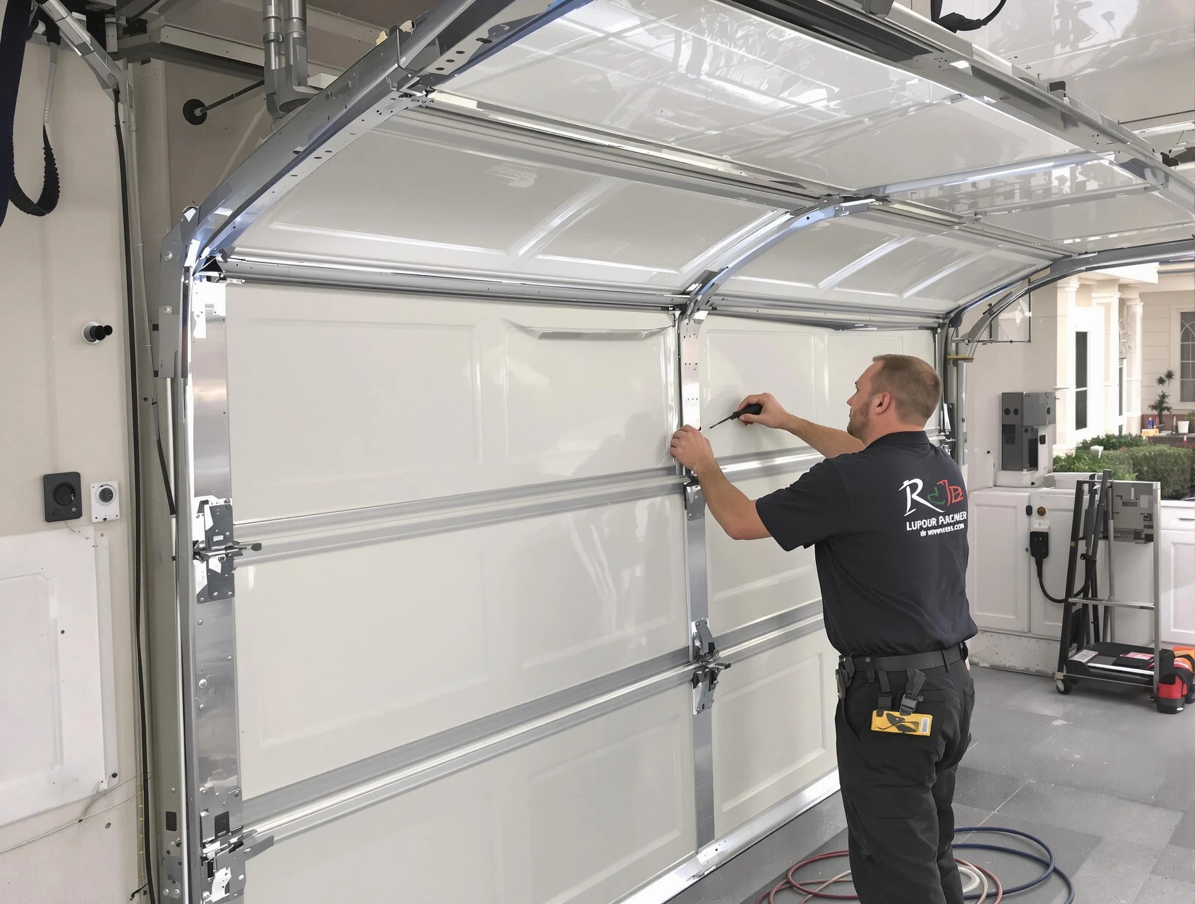 Jupiter Garage Door Repair professional performing panel repair in Jupiter