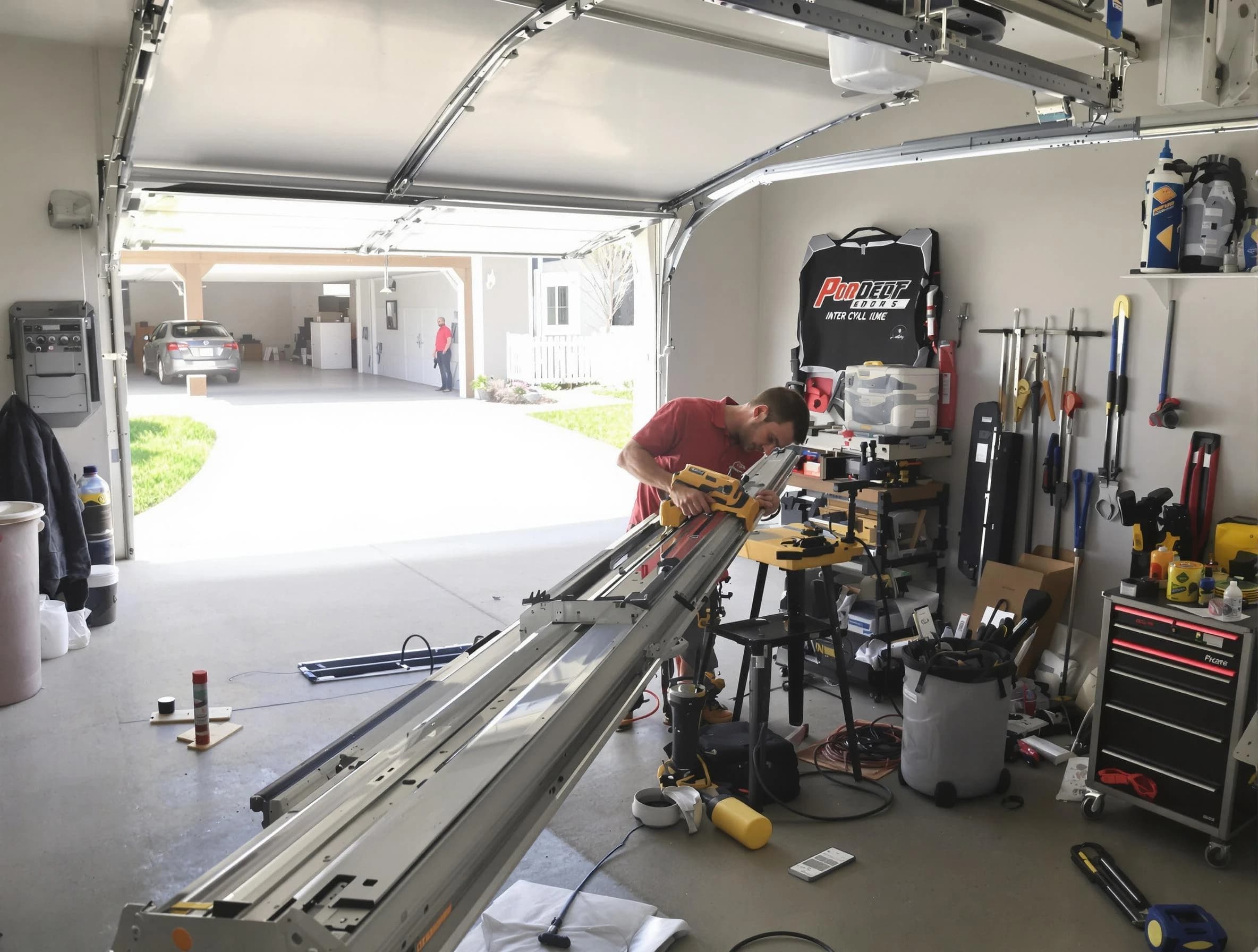 Jupiter Garage Door Repair expert performing track repair in Jupiter